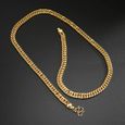 ARAMOX collier chaîne homme Hommes exagérés basique simple collier plaqué or 18 carats accessoire de bijoux en chaîne de cuivre-3