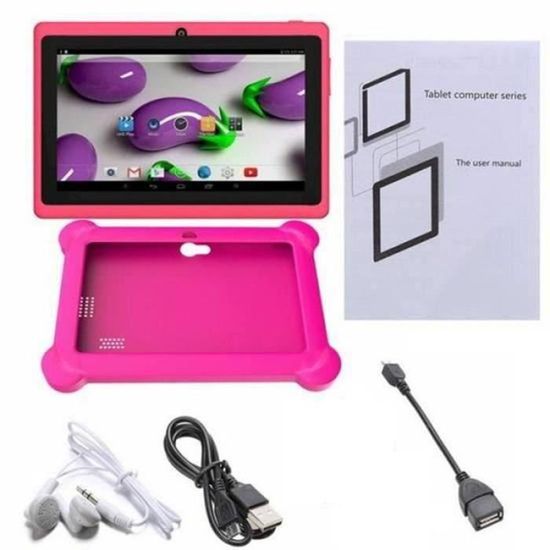 SUNFAY Tablette Rose Q88 Tactile7HD pouces 8Go pour enfant