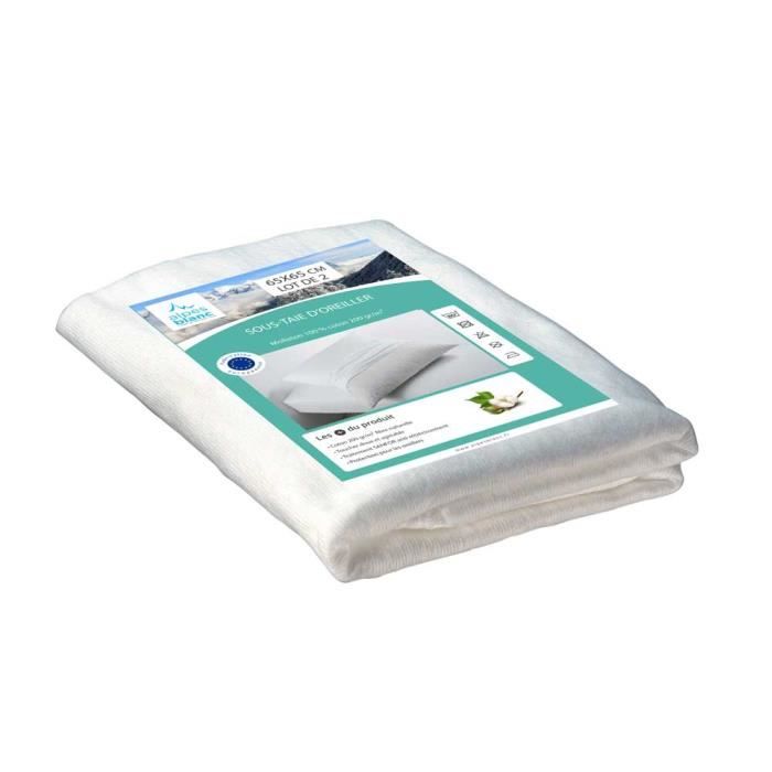Housse protège oreiller carrée 60x60cm antistatique en coton et fibre de  carbone/ sous taie d'oreiller pur coton - Cdiscount Maison
