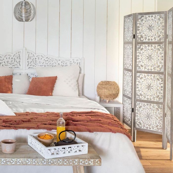 Paravent Tiam 3 étagères bois H170cm - Atmosphera Créateur d'intérieur - Maison
