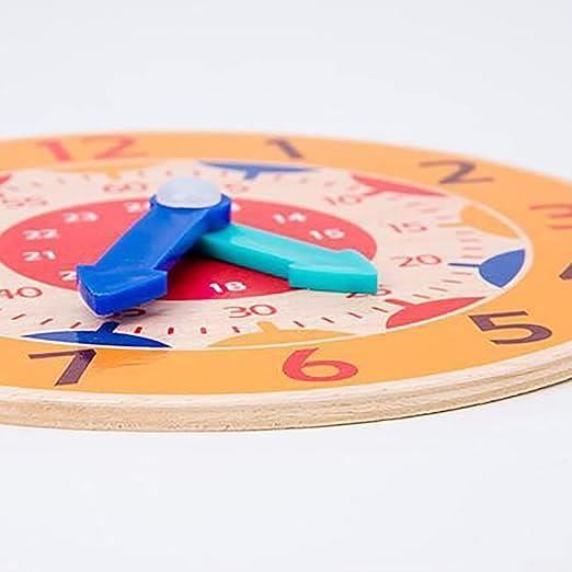 Horloge D'apprentissage Montessori Pour Enfants 3 Ans+ - En Bois Et ABS, Avec Cartes Et Dés - Pour Apprendre à Lire L'heure