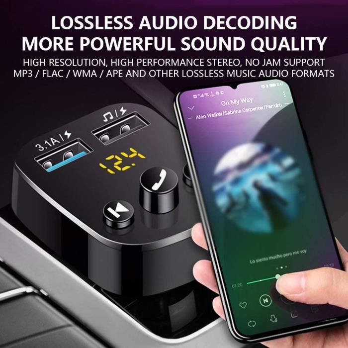 TD® ALLUME CIGARE Mixte - Voiture Bluetooth MP3 805E Lecteur MP3 de voiture  Carte MP3 Récepteur Bluetooth - noir JR™ - Cdiscount Auto