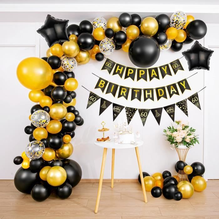 Deco Anniversaire 60 Ans, Décoration 60 Ans Homme Femme, Ballon 60 Ans