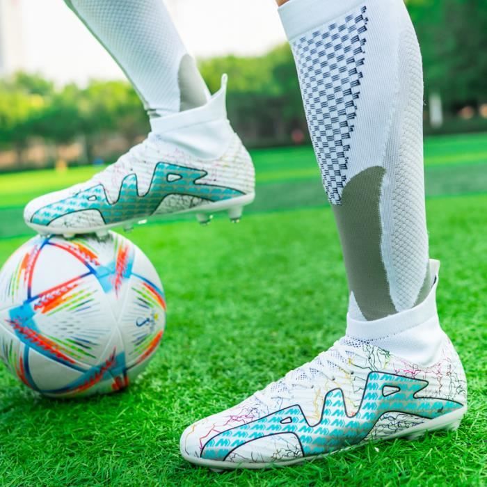 Chaussures de Football Homme High Top Professionnel Adolescents Athlétisme Chaussures  de Sport,Blanc - Cdiscount Sport