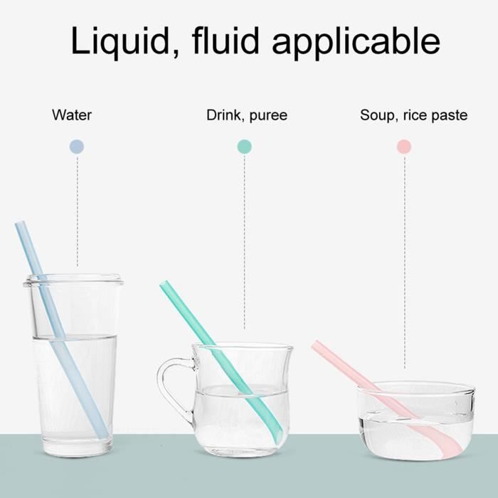 Pailles En Silicone Réutilisables – Pliales Avec Brosses De Nettoyage – Multicolore – Neuf