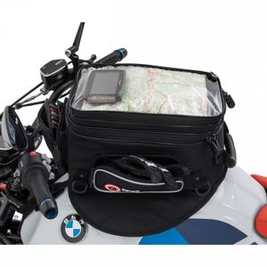 Sac Magnétique Pour Réservoir De Moto - 18x10x3 Cm, 7 Aimants, Fenêtre Transparente GPS | Étui Téléphone étanche Cuir PU