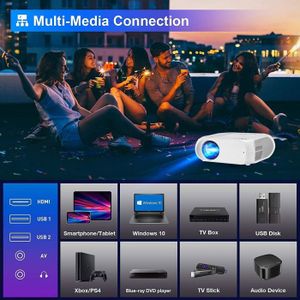 Mini Vidéoprojecteur Portable Pour Enfants - Miroir D'Écran Téléphone/Tablette - 1080P - 15 Lumens - 6