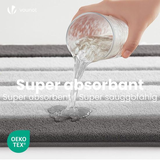 vounot® Lot de 2 Tapis de Bain Antidérapant Doux et Absorbant en Microfibre Dégradé Élégant Séchage Rapide Lavable en Machine pour Salle de Bain Douche Baignoire 50x80cm Gris vounot® Lot de 2 Tapis de Bain Antidérapant Doux et Absorbant en Microfibre Dégradé Élégant Séchage Rapide Lavable en Machine pour Salle de Bain Douche Baignoire 50x80cm Gris