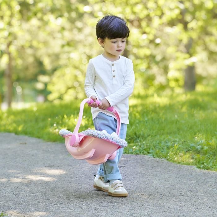 GAGAKU Porte-poupée pour petites filles - Porte-bébé pour poupées - Accessoires de poupée avec sangles réglables - Rose - Fleurs de pêche