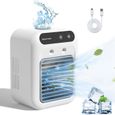Climatiseur portable — Mini-refroidisseur mobile rechargeable 25 W avec double brumisation et deux vitesses