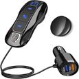 SONRU Transmetteur FM Bluetooth V5.0, Émetteur Autoradio Bluetooth Kit Mains Libres pour Voiture Double ports USB-0