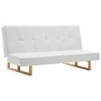 3818Fine® Canapé-lit Scandinave,Canapé d'angle Réversible Convertible Sofa de salon Confortable Similicuir Blanc-0