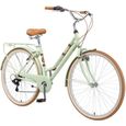 Vélo de ville BIKESTAR pour femmes - 28 pouces - 7 vitesses Shimano - Menthe-0