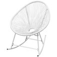 Chaise à bascule Fauteuil à bascule  72,5 x 77 x 90 cmChaise Relaxation de jardin en rotin synthétique blanc-0