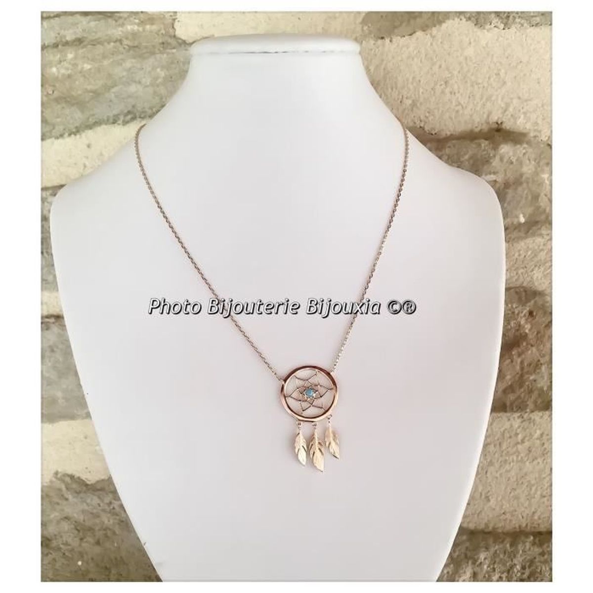 Collier et Pendentif Attrape-Rêves en Or Jaune 9 Carats 41 à 51cm