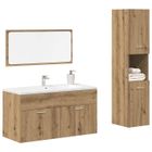 vidaXL Ensemble de meubles salle de bain 3 pcs bois d'ingénierie, armoire de salle de bain, placard de salle de bain 3328592