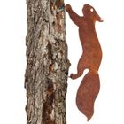 EINEMGELD Écureuil pour Arbre - Décoration de Jardin en métal - 30 cm - Patine Rouille Naturelle