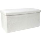 THE HOME DECO FACTORY Banc coffre pliable en bouclette blanc