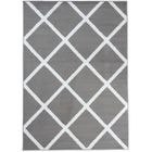 TAPISO Tapis Salon Poils Ras Luxury Gris Clair Blanc Carré Polypropylène Intérieur 120x170 cm