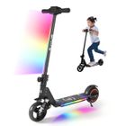 EROLLERRUN Trottinette électrique Enfants Avec Absorption Des Chocs - 130W - 14 Km/h - 8Km - Pliable - écran LCD - Lumière de pédale - Noir
