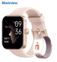 Montre Connectée Femme  avec Appel Assistant Vocal Blackview  Fréquence Cardiaque SpO2 Lecteur Musique Smartwatch Sport Rose