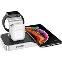 Station de Chargement sans Fil 4-en-1 Choetech - Chargeur pour iPhone / iPod / Apple Watch / Apple Airpods