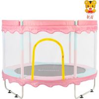 Trampoline pour enfants extérieur et interieur ikido,trampoline pour jeu de jardin,trampoline avec filet de protection-rose