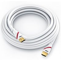 CSL - Câble HDMI 8K 4K 2.1/2.0 15m - Ultra Haute Vitesse avec Ethernet - Blanc