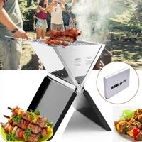CHEMINEE D'ALLUMAGE BARBECUE - OUKANING - Gril pliant en acier inoxydable BBQ - pour Camping
