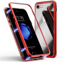 Coque pour iPhone SE 2022 - Coque Magnétique Rouge Housse Etui 360 Intégral Verre Trempé Film Protection Ecran Phonillico®