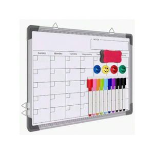 Tableau Blanc Effaçable A4 Double Face - Avec 4 Stylos Et 1 Gomme, Bois, Pour Maison/Bureau