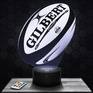 Lampe Veilleuse 3D Rugby Essai Avec Télécommande - Multicolore, Fabriqué En France, Idéal Cadeau Anniversaire