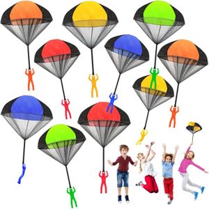 Lot De 5 Parachutes Jouets à Lancer – Vert Kaki, Sans Batterie, Léger, Pour Enfants Et Adultes