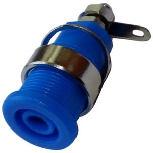 Aerzetix 5x Fiche prise banane femelle bleu 4mm 24A 60V DC 33mm nickel/é C14400