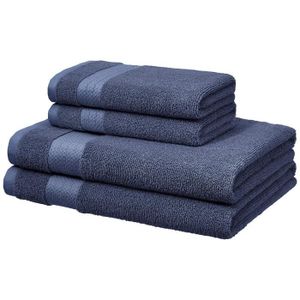 650gsm serviette main serviette de bain & bain feuille 100% coton bleu marine noir et blanc 