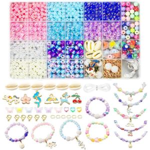 KIT BIJOUX Perles pour Bracelet,600pcs Kit Perles Enfant Brac