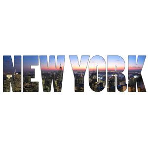 Stickers mural trompe l/'oeil pierre déco New York 8538