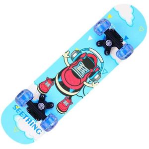 CYYMY Mini Skateboard Complet Antid/érapant L/éger et Transportable D/ébutants Double Kick Trick Deck /érable pour Enfant 60cm,01