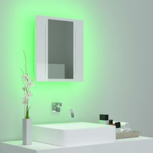 COLONNE - ARMOIRE SDB Dilwe Armoire à miroir de bain à LED Blanc brillant 40x12x45 cm2