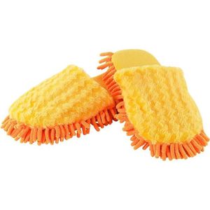 Yardwe Lot de 4 pantoufles anti-poussière en microfibre pour le nettoyage de la maison pour la cuisine de la salle de bain au bureau Orange 