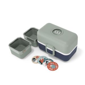 Boîte Repas Acier Inoxydable Teksome - 3 Compartiments, Couverts Inclus, Micro-ondable, Parfaite Pour Bureau Et Pique-nique