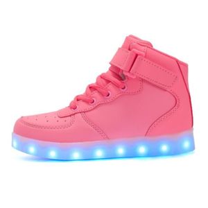 LED Chaussures Enfant 7 Couleurs LED LumièRe Sneakers USB Rechargeable Chaussures Pas Cher Multisports Outdoor Baskets pour GarçOn Et Fille 