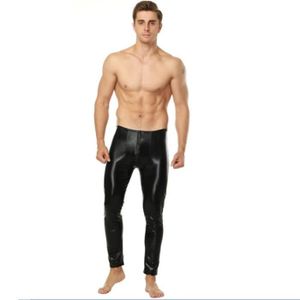 PANTALON Hommes Skinny PU Pantalon en cuir Pantalon noir br