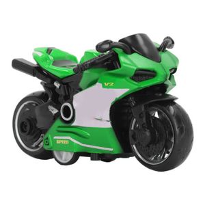 JOUET À TIRER Omabeta Jouet de motos à tirer Jouet de moto à retirer, modèle de moto en alliage de Simulation innovant pour jeux jouet Gris Vert
