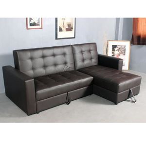 Canape D Angle Allen Luxe Bleu Fonce Achat Vente Canape