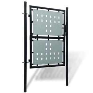 PORTAIL - PORTILLON Portail simple de clôture Noir 100x225 cm - SALALIS
 - SP121946