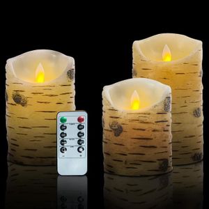 3 pièces noir / blanc bougies led avec flamme vacillante, batterie sans  flamme Halloween Décor de tombe Bougies votives d'église