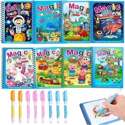 GNAUMORE Bloc De Dessin Effaçable Pour Enfants – Livre De Coloriage Réutilisable Avec 12 Stylos Aquarelles, Portatif, Cadeau Créatif Dès 3 Ans