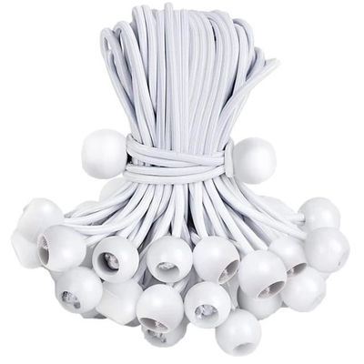 30 Pièces Tendeurs Élastiques Bâche Avec Boule Plastique - Sandows Blancs Pour Tente Et Bâches