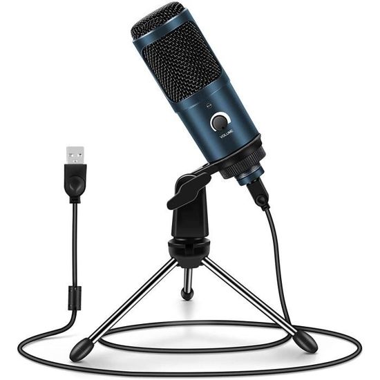 Microphone USB Condensateur Gaming Avec RGB - Pour PC, PS4, PS5 - Réduction Bruit, Mute, Écho - Stream, Podcast, Enregistrement